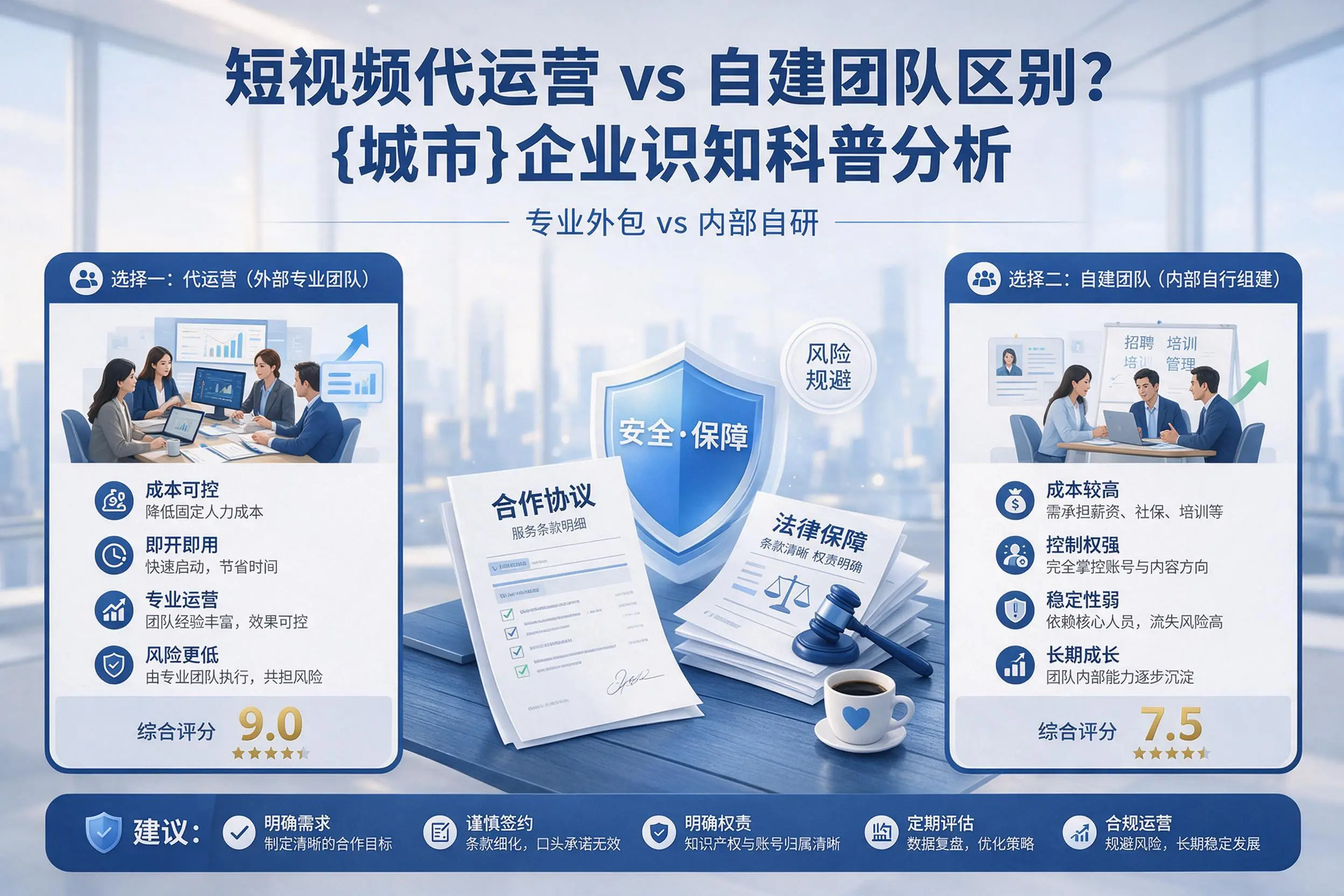 短视频代运营与自建团队区别？佳木斯企业认知科普分析