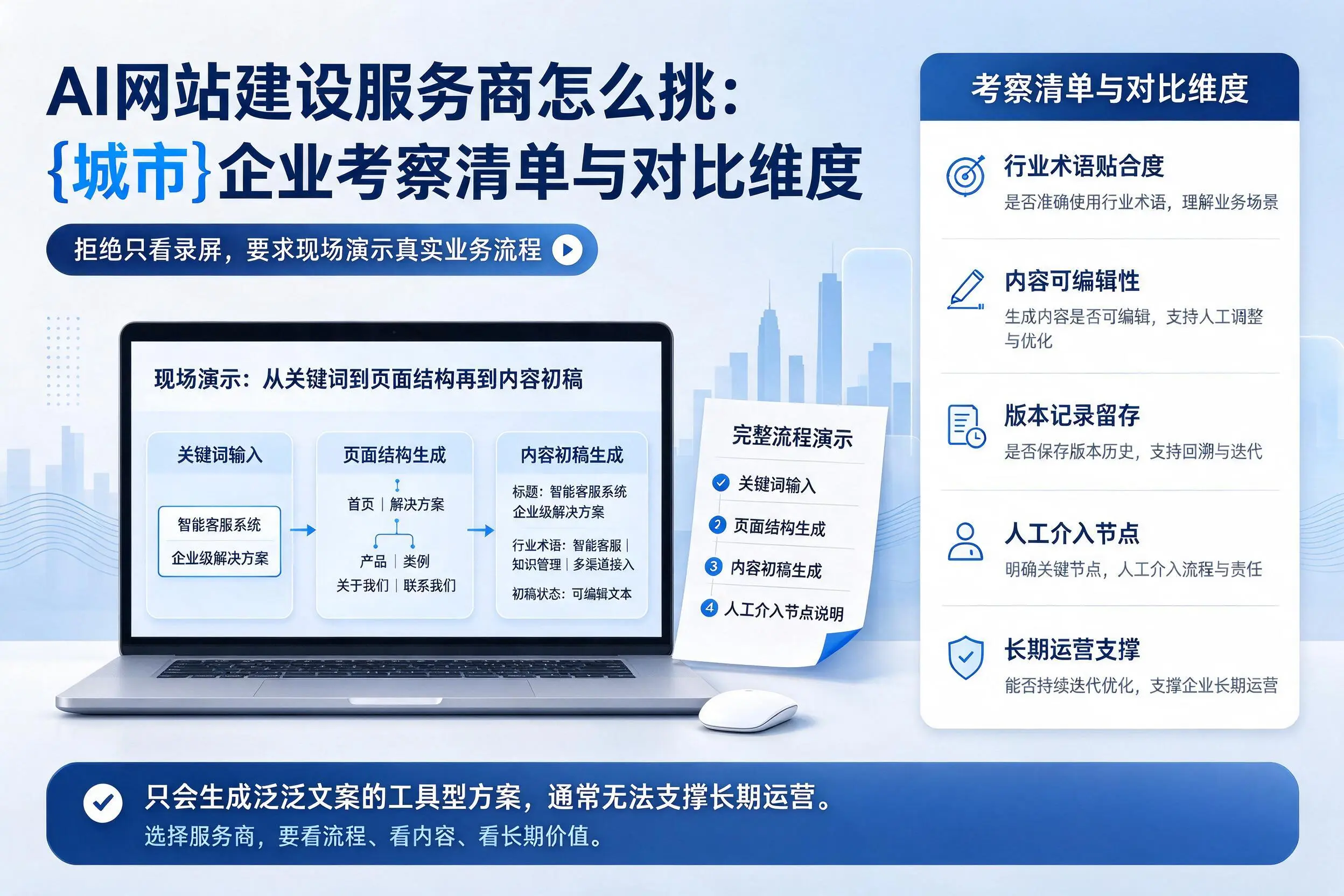 AI网站建设服务商怎么挑:佳木斯企业考察清单与对比维度