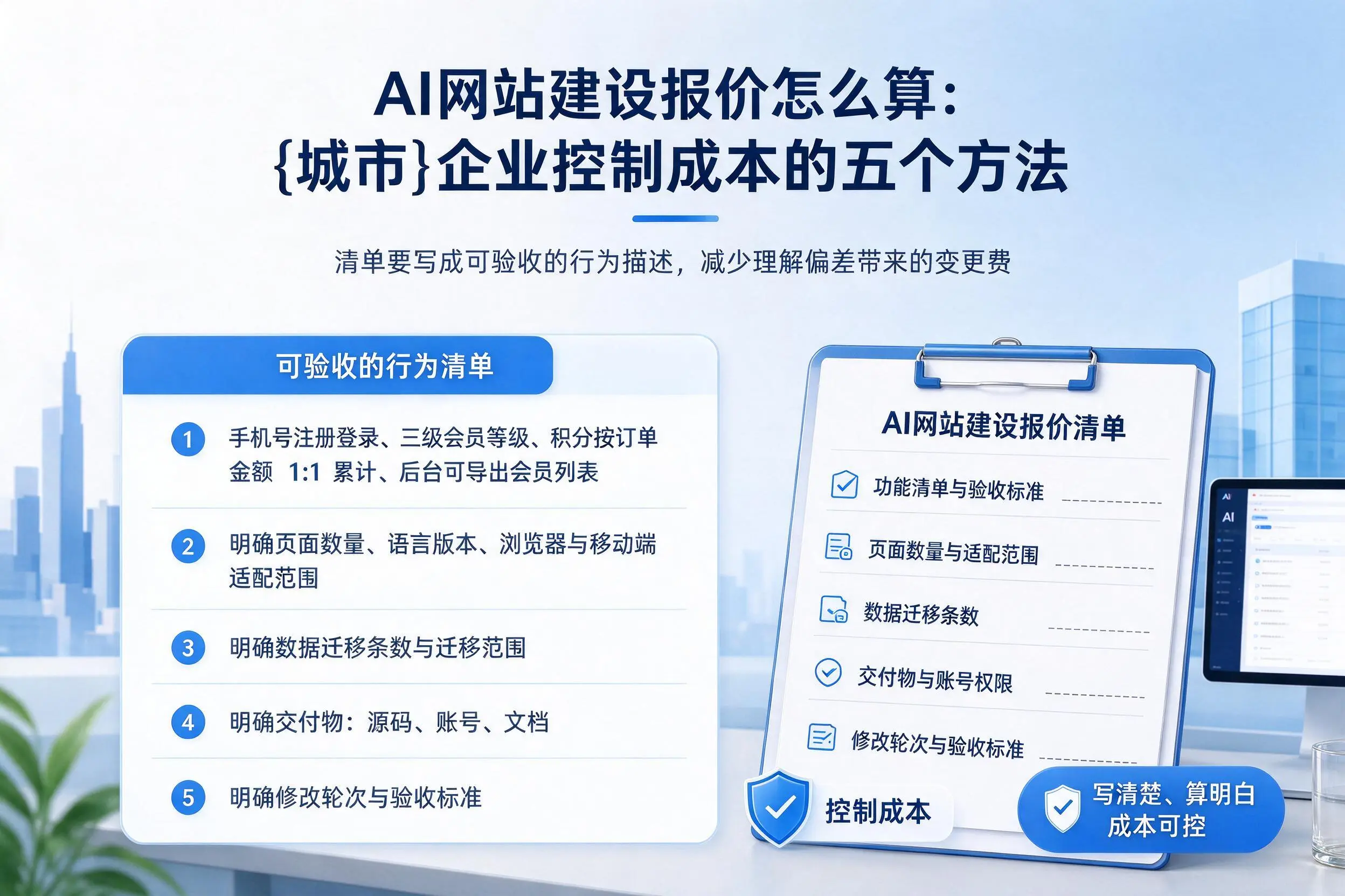AI网站建设报价怎么算：佳木斯企业控制成本的五个方法